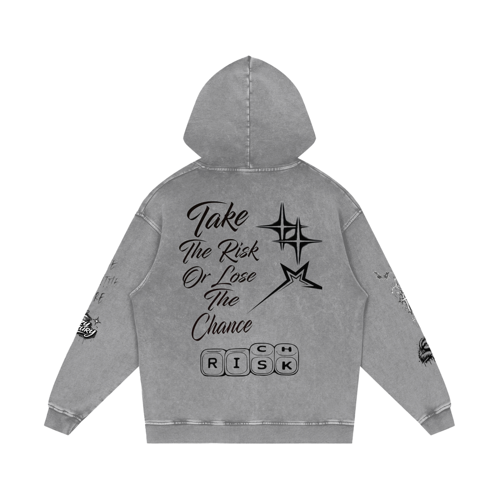 Snow Washed Loose Cotton Hoodie