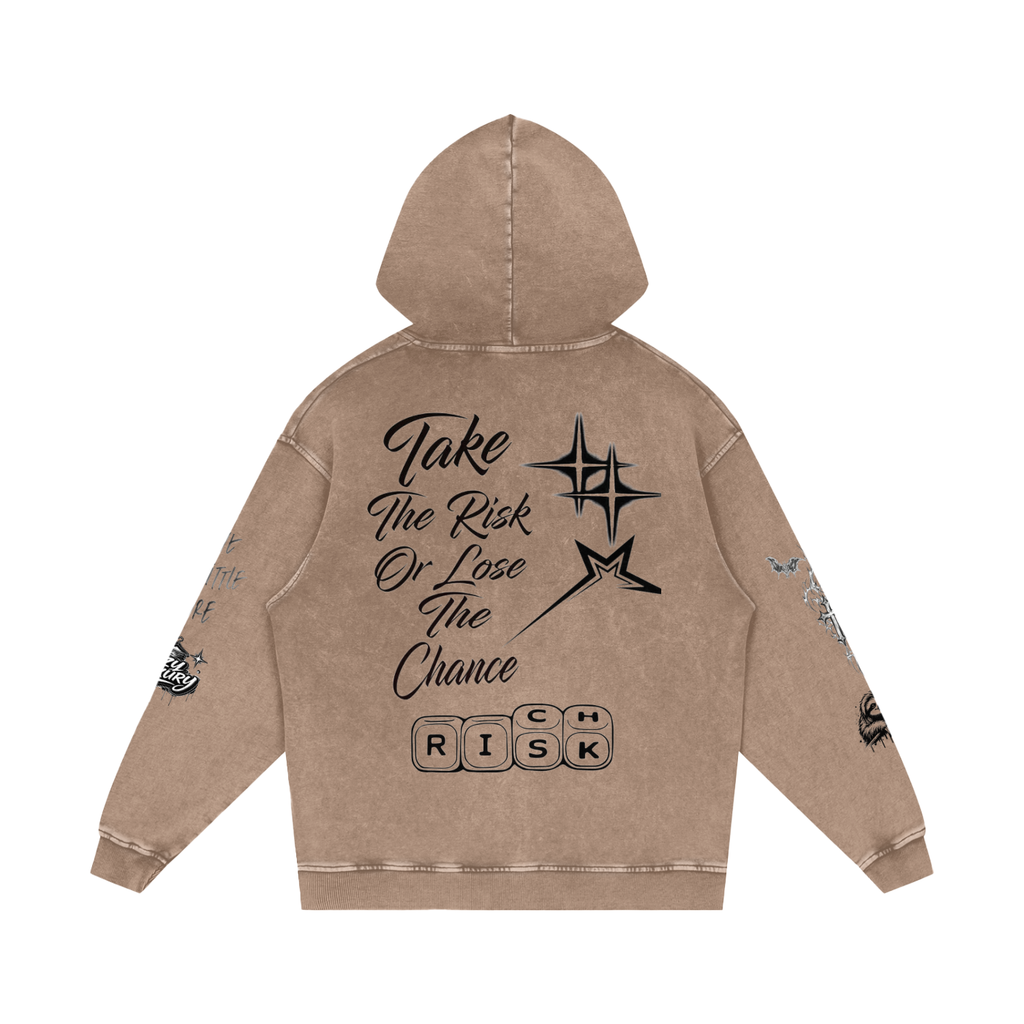 Snow Washed Loose Cotton Hoodie