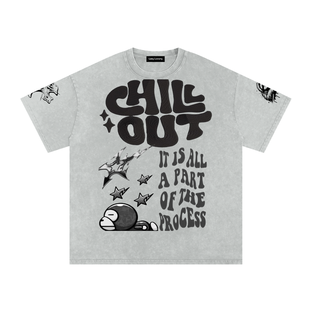 Snow Washed Oversized Cotton T-Shirt