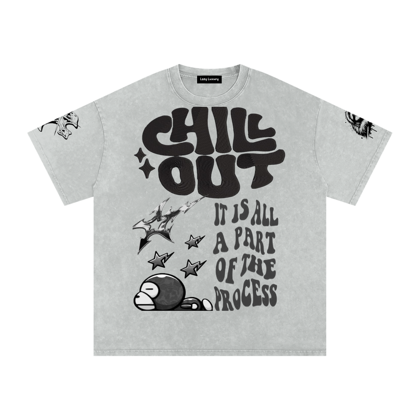 Snow Washed Oversized Cotton T-Shirt