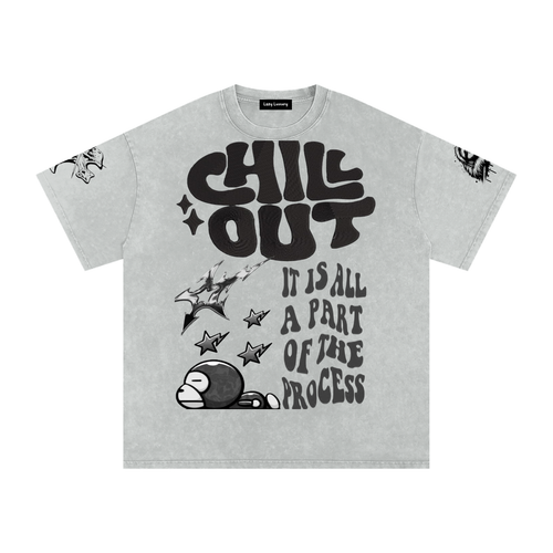 Snow Washed Oversized Cotton T-Shirt