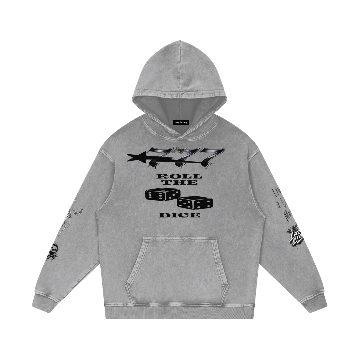 Snow Washed Loose Cotton Hoodie