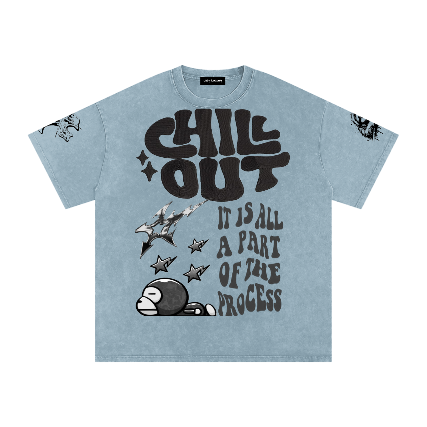 Snow Washed Oversized Cotton T-Shirt