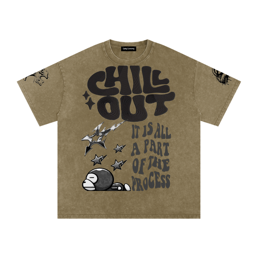 Snow Washed Oversized Cotton T-Shirt