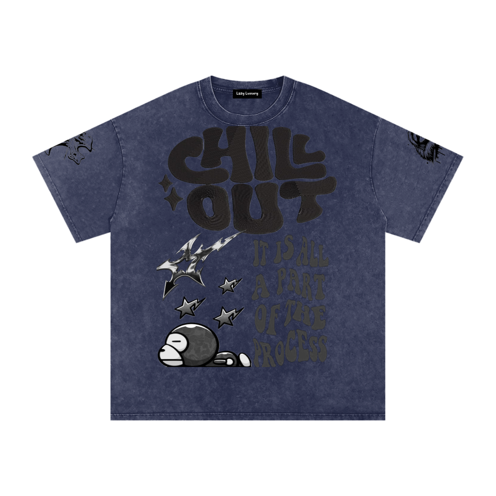 Snow Washed Oversized Cotton T-Shirt