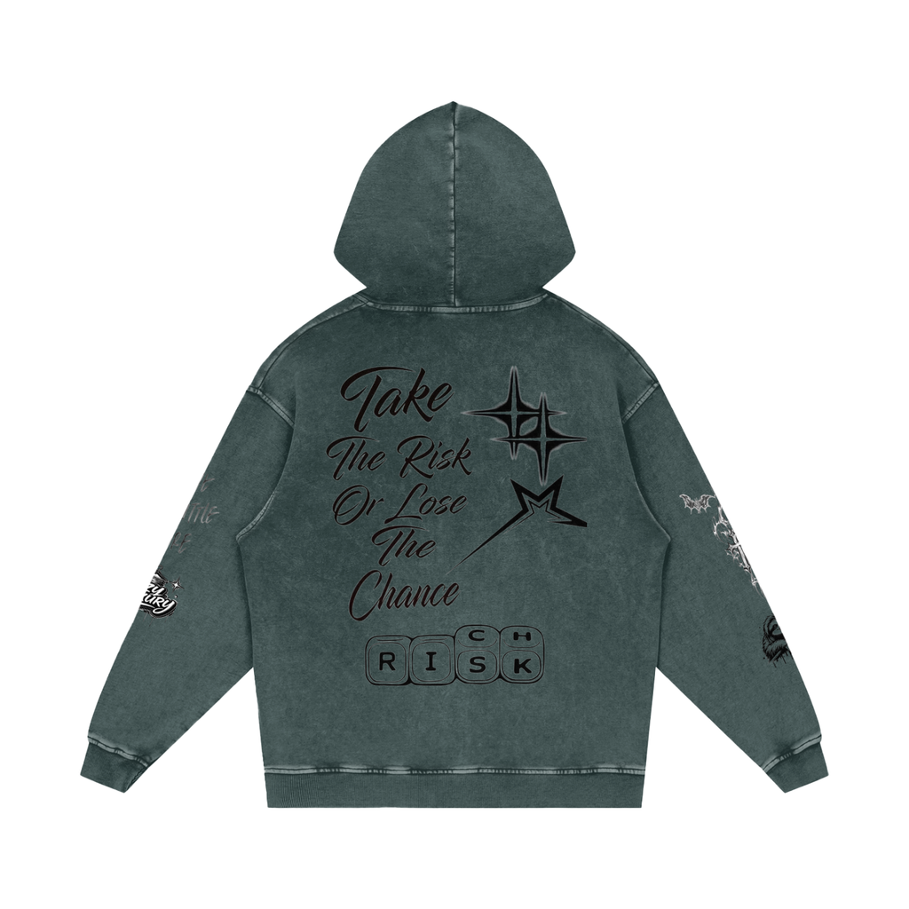 Snow Washed Loose Cotton Hoodie